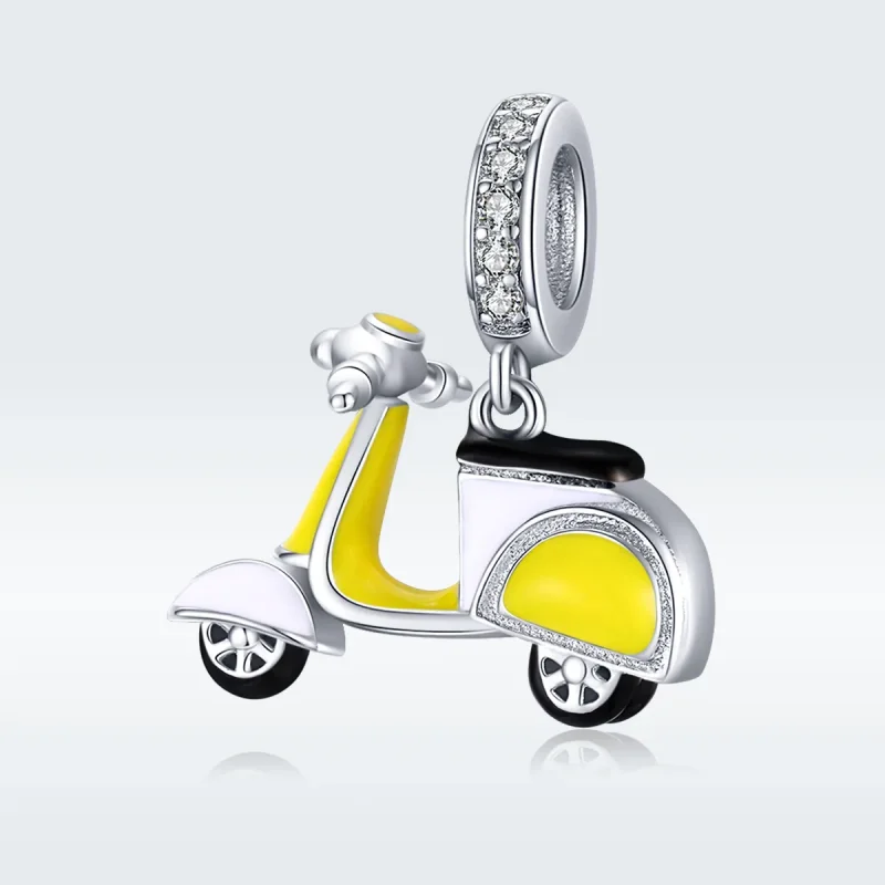 (image for) Pandora Style Silver Motorcycle Dangle - BSC136 - View 5