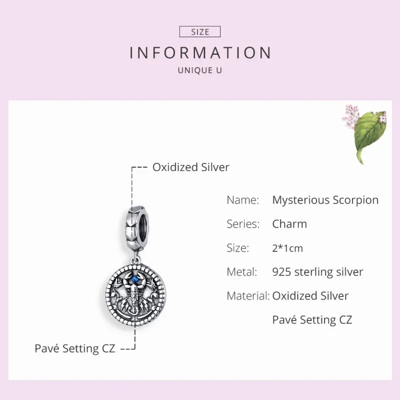 (image for) Pandora Style Silver Mysterious Scorpion Dangle - SCC1503 - View 7