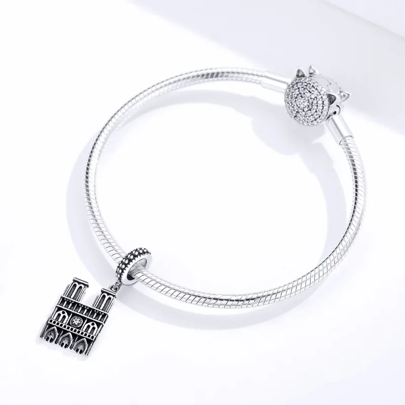(image for) Pandora Style Silver Notre Dame De Paris Dangle - SCC1328 - View 3