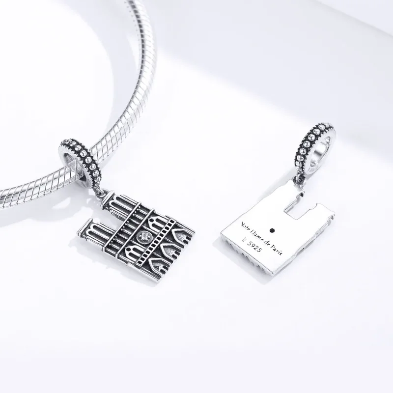 (image for) Pandora Style Silver Notre Dame De Paris Dangle - SCC1328 - View 4