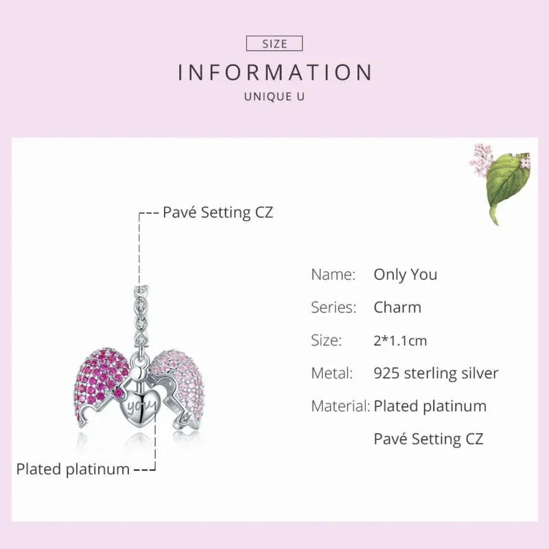 (image for) Pandora Style Silver Only You Dangle - BSC282 - View 7