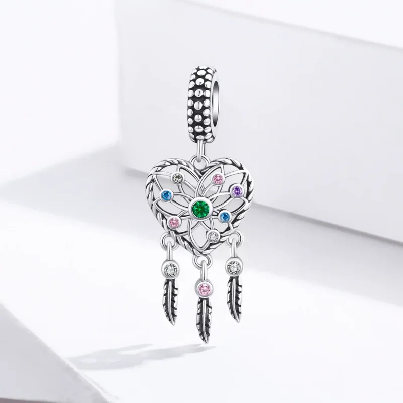(image for) Pandora Style Silver Openwork Family Tree Heart Dangle - SCC1445 - View 2