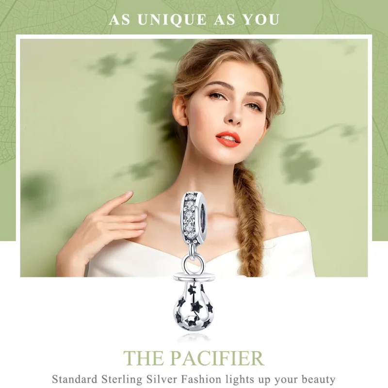(image for) Pandora Style Silver Pacifier Dangle - SCC891 - View 6