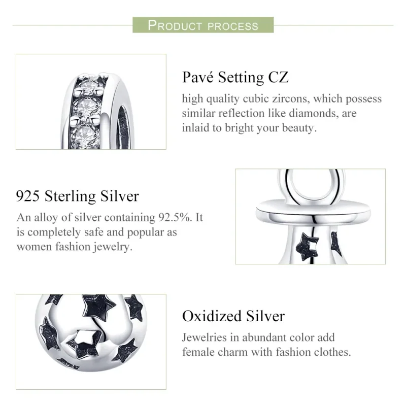 (image for) Pandora Style Silver Pacifier Dangle - SCC891 - View 7