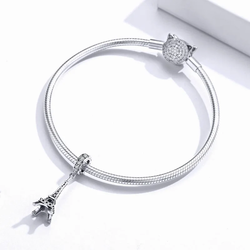 (image for) Pandora Style Silver Paris Eiffel Tower Dangle - BSC154 - View 3