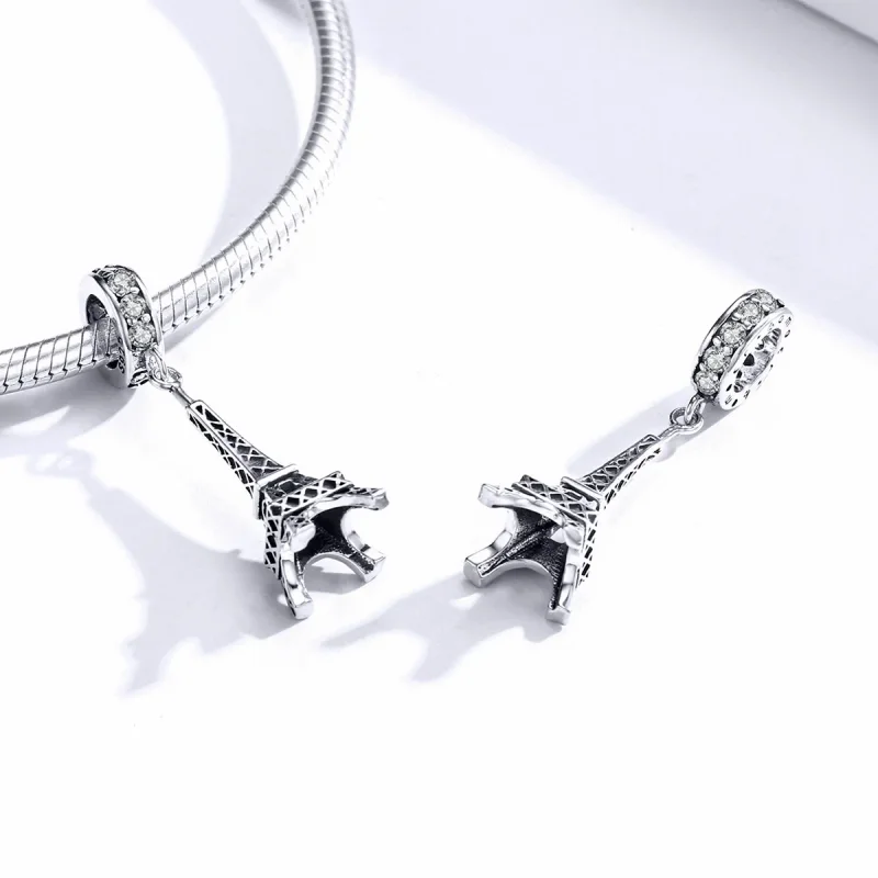(image for) Pandora Style Silver Paris Eiffel Tower Dangle - BSC154 - View 4