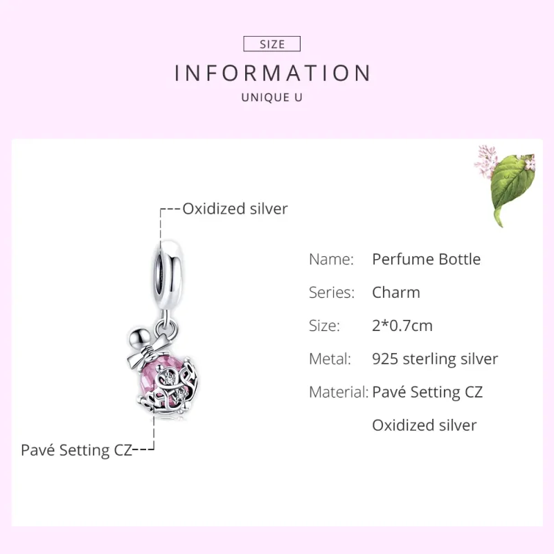 (image for) Pandora Style Silver Perfume Bottle Dangle - SCC1734 - View 7