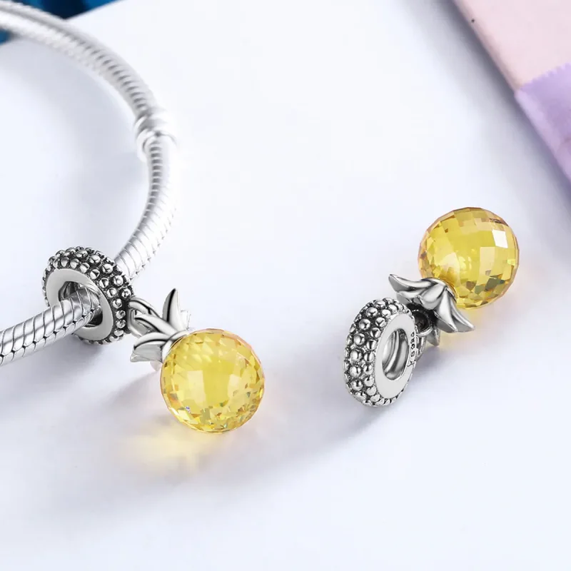 (image for) Pandora Style Silver Pineapple Dangle - SCC150 - View 5