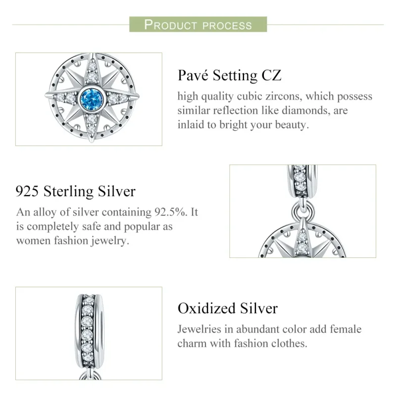 (image for) Pandora Style Silver Polaris Dangle - SCC847 - View 7