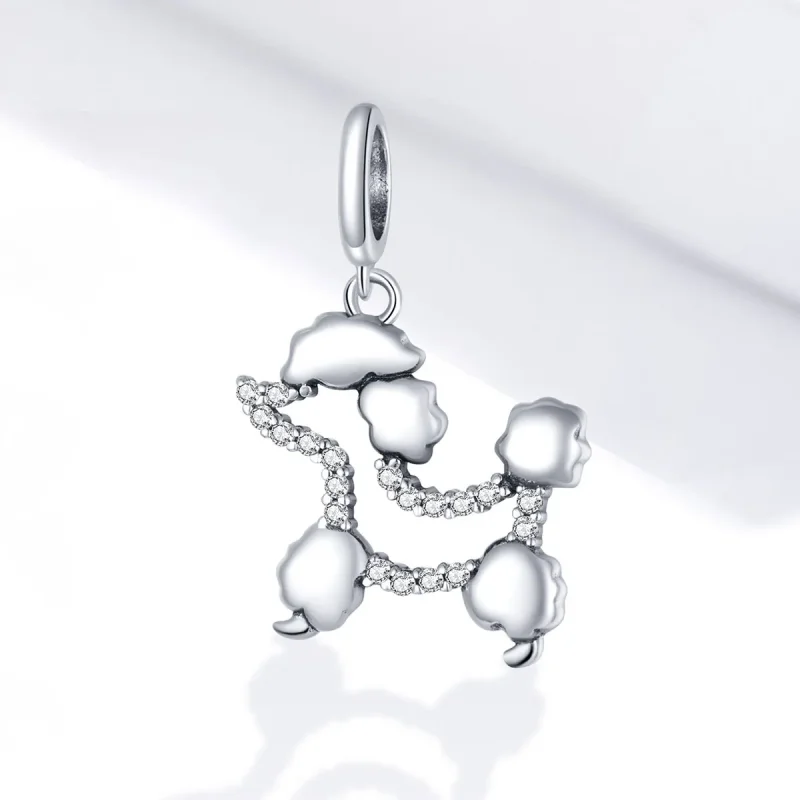 (image for) Pandora Style Silver Poodle Silhouette Dangle - SCC1681 - View 2