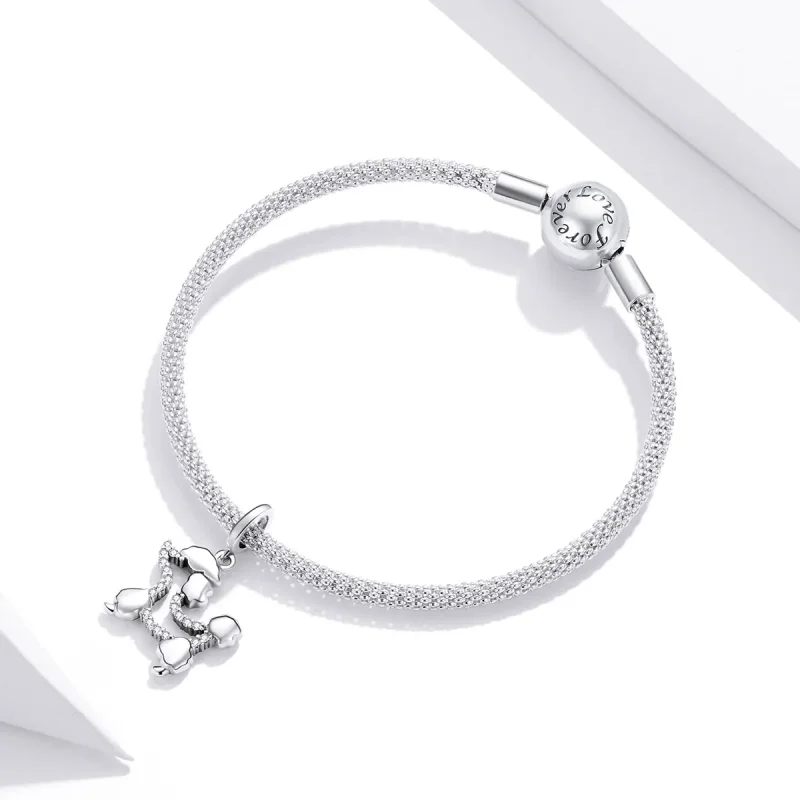 (image for) Pandora Style Silver Poodle Silhouette Dangle - SCC1681 - View 3