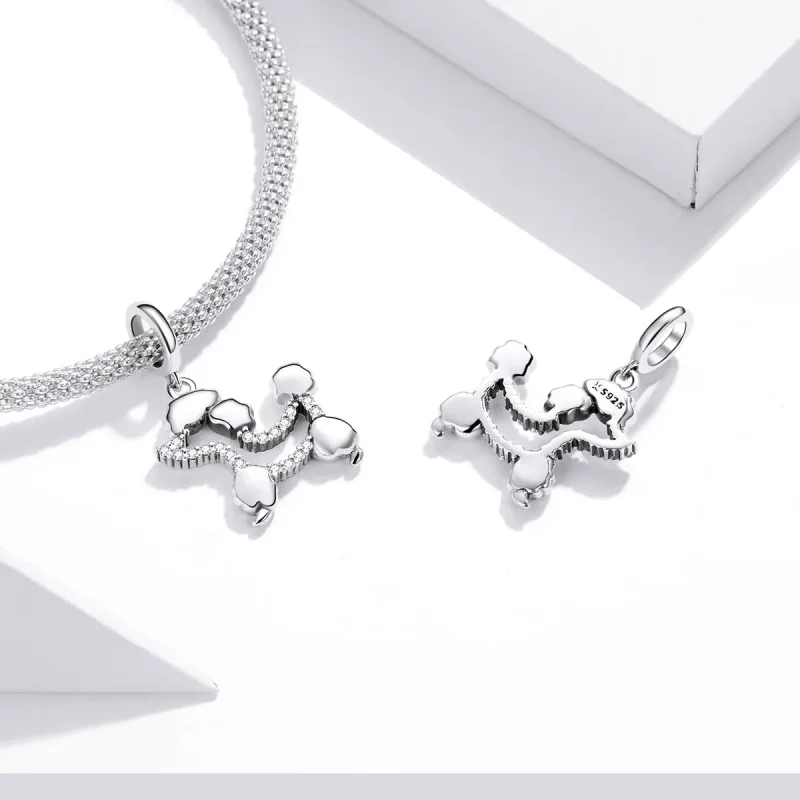 (image for) Pandora Style Silver Poodle Silhouette Dangle - SCC1681 - View 4