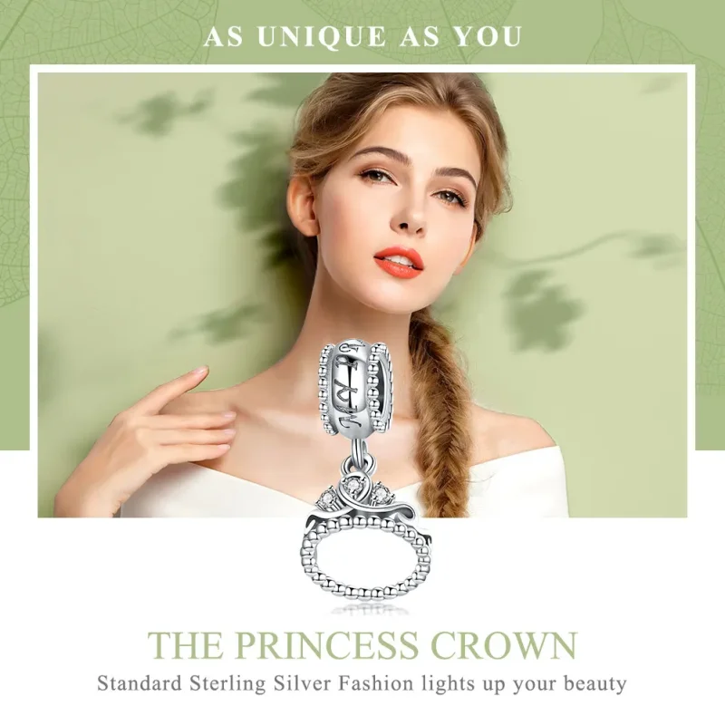 (image for) Pandora Style Silver Princess Crown Dangle - SCC739 - View 6