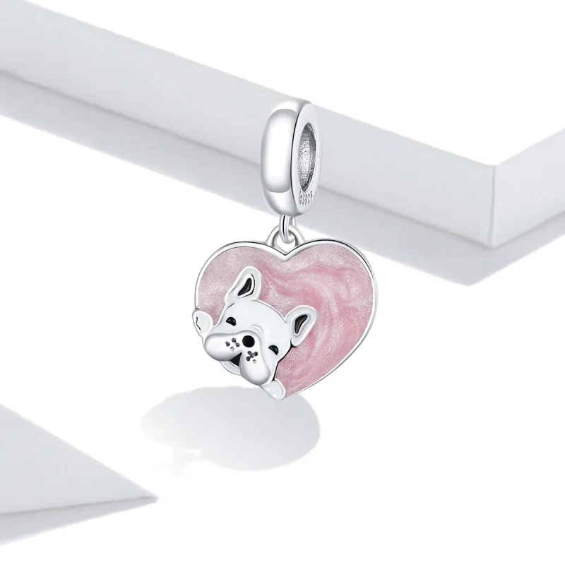 (image for) Pandora Style Silver Puppy With Love Dangle - BSC360 - View 2