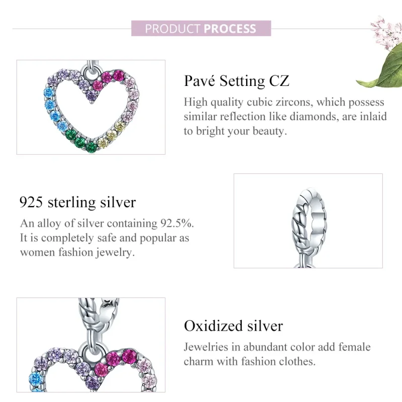 (image for) Pandora Style Silver Rainbow Love Dangle - SCC1851 - View 6