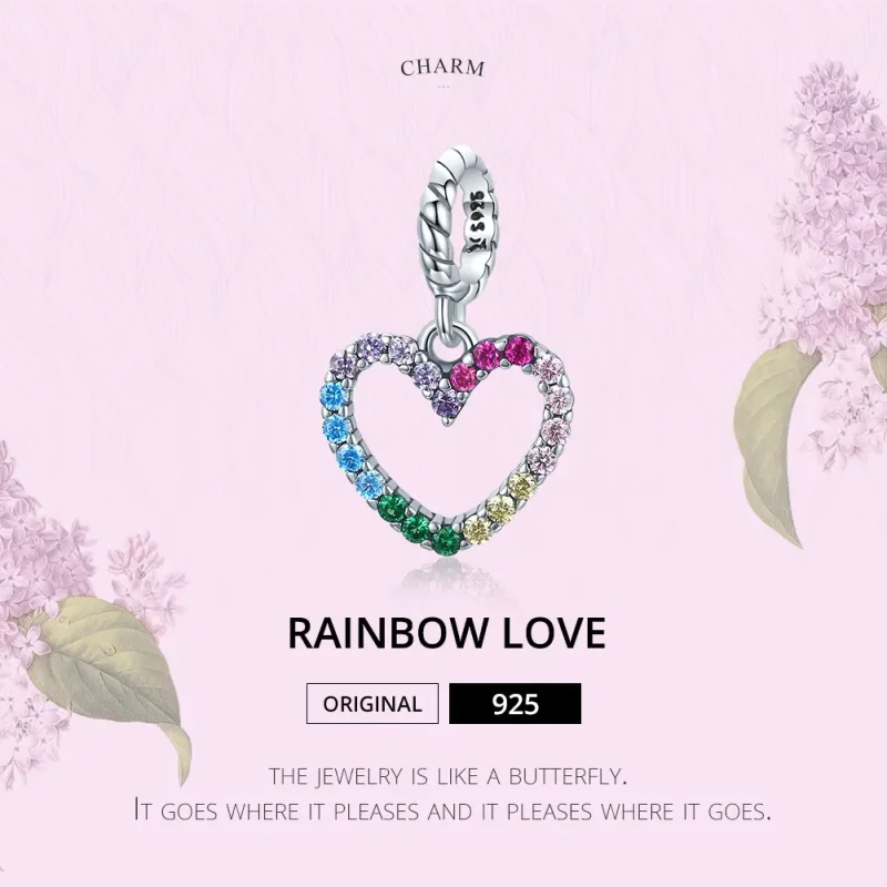 (image for) Pandora Style Silver Rainbow Love Dangle - SCC1851 - View 7