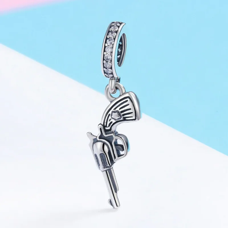 (image for) Pandora Style Silver Revolver Dangle - SCC508 - View 3