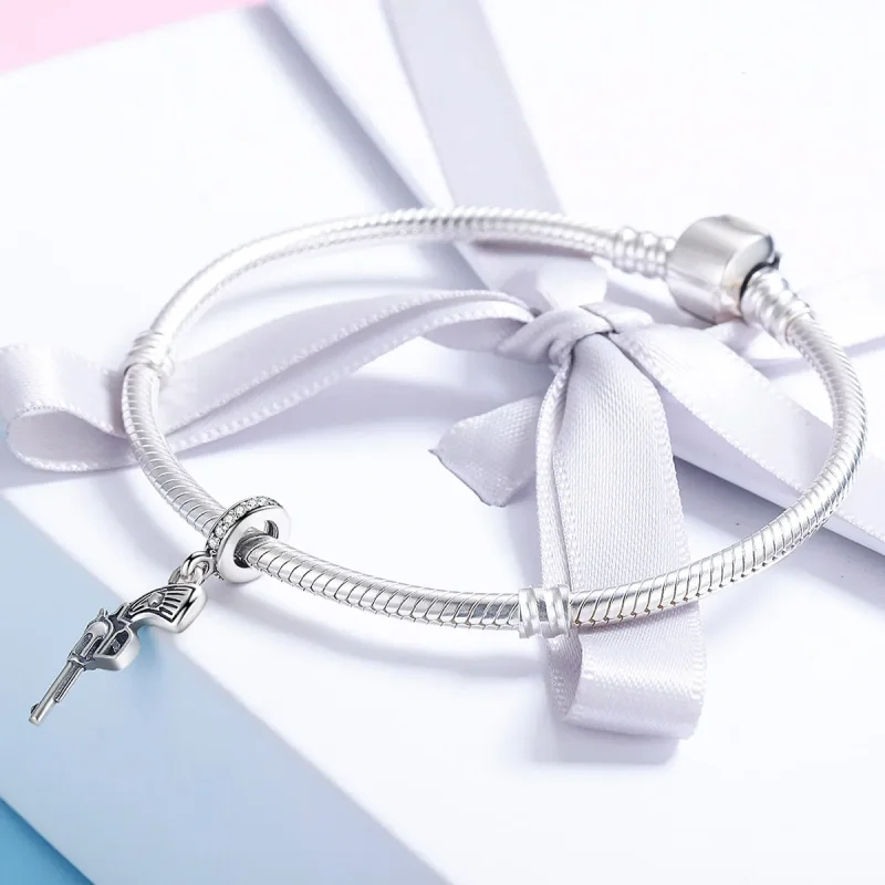(image for) Pandora Style Silver Revolver Dangle - SCC508 - View 4