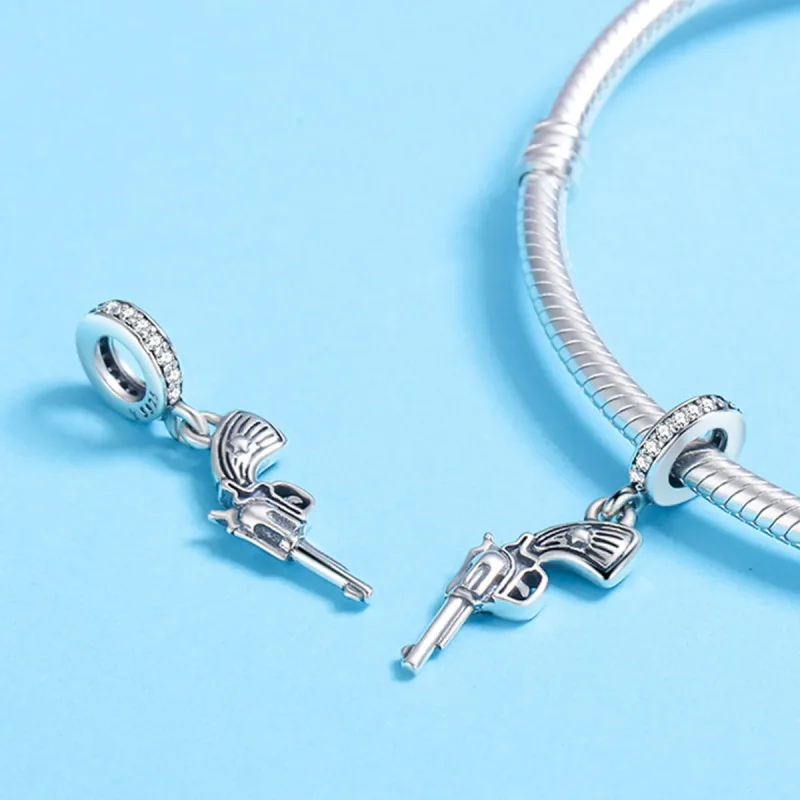 (image for) Pandora Style Silver Revolver Dangle - SCC508 - View 5