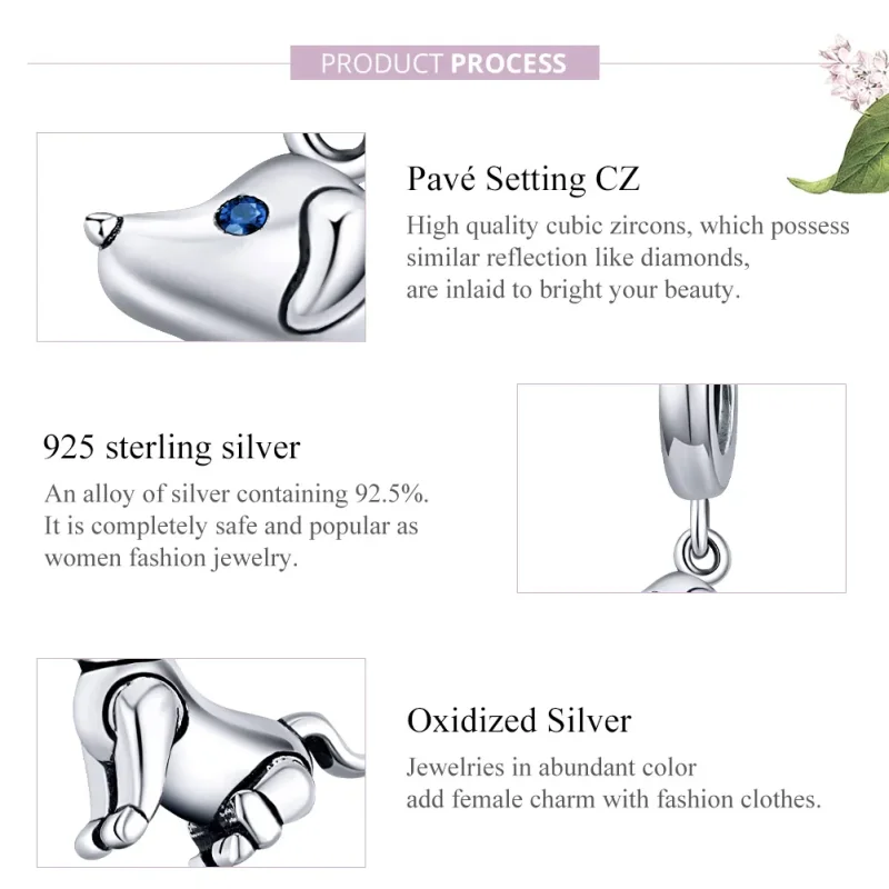 (image for) Pandora Style Silver Robot Dog Dangle - SCC1468 - View 8