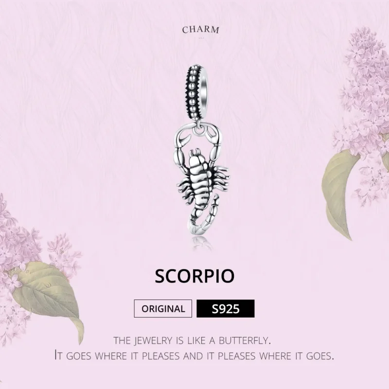 (image for) Pandora Style Silver Scorpio Dangle - SCC1329 - View 6