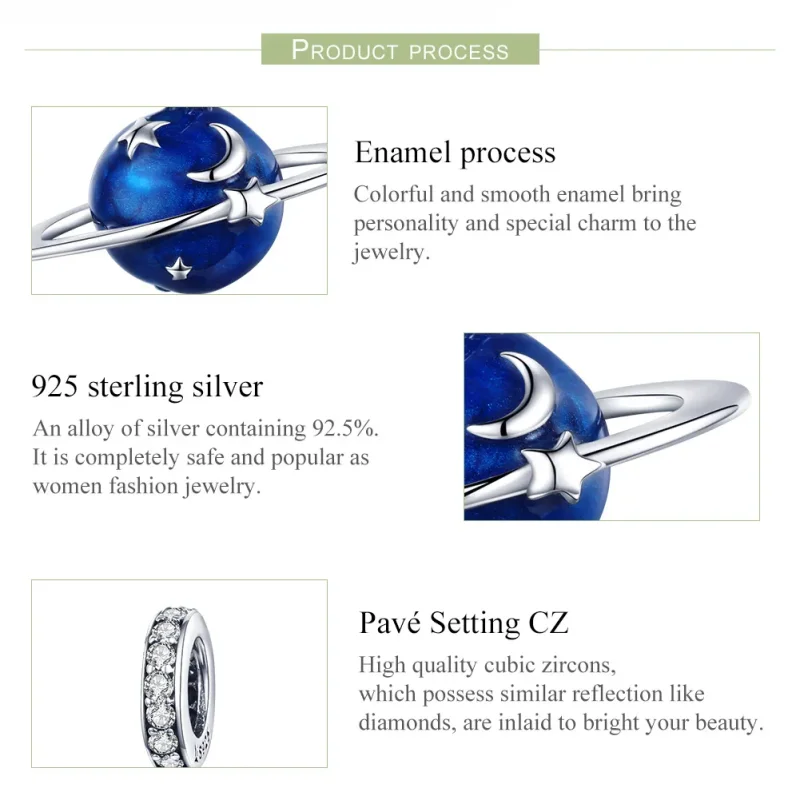 (image for) Pandora Style Silver Secret Planet Dangle - SCC933 - View 7