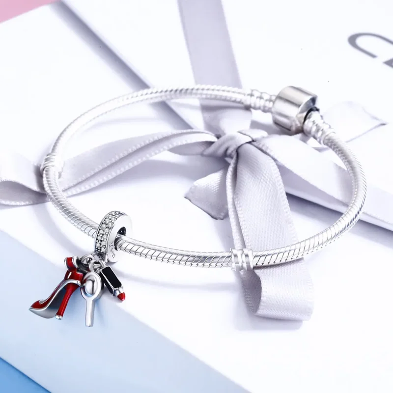 (image for) Pandora Style Silver Sexy Dressing Dangle - SCC457 - View 4