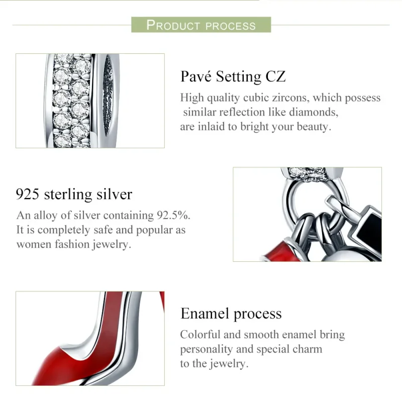 (image for) Pandora Style Silver Sexy Dressing Dangle - SCC457 - View 6