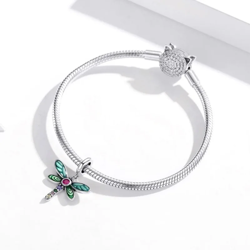 (image for) Pandora Style Silver Shiny Dragonfly Dangle - SCC1706 - View 3