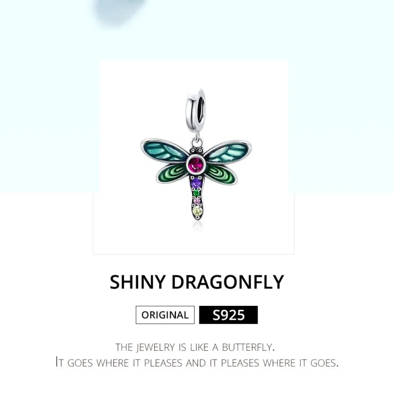 (image for) Pandora Style Silver Shiny Dragonfly Dangle - SCC1706 - View 6
