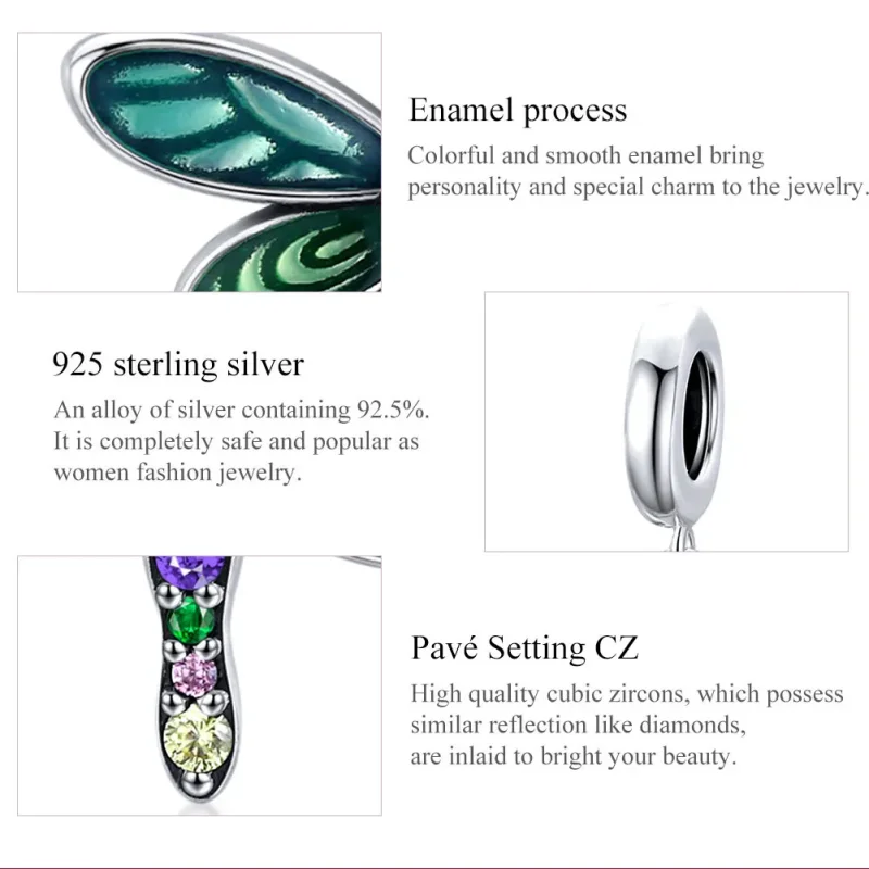 (image for) Pandora Style Silver Shiny Dragonfly Dangle - SCC1706 - View 7