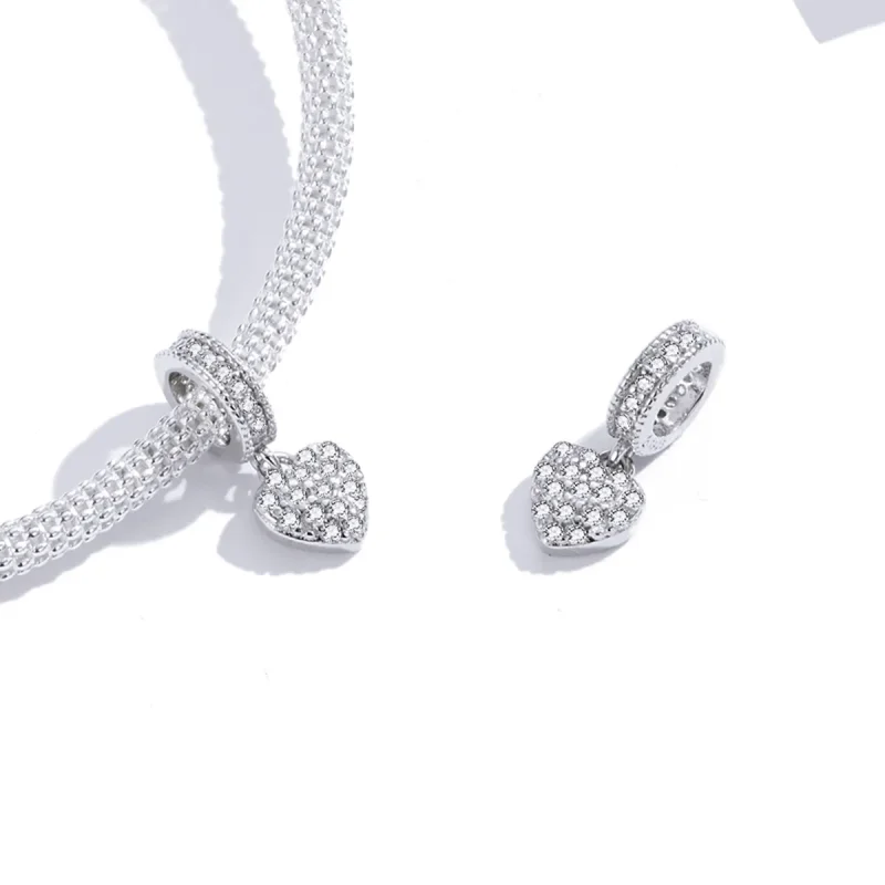 (image for) Pandora Style Silver Shiny Love Dangle - BSC211 - View 3