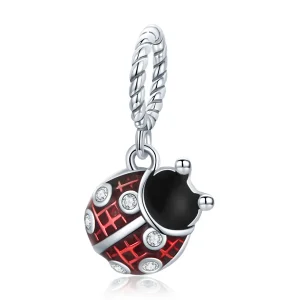 (image for) Pandora Style Silver Six-Star Ladybug Dangle - SCC1874