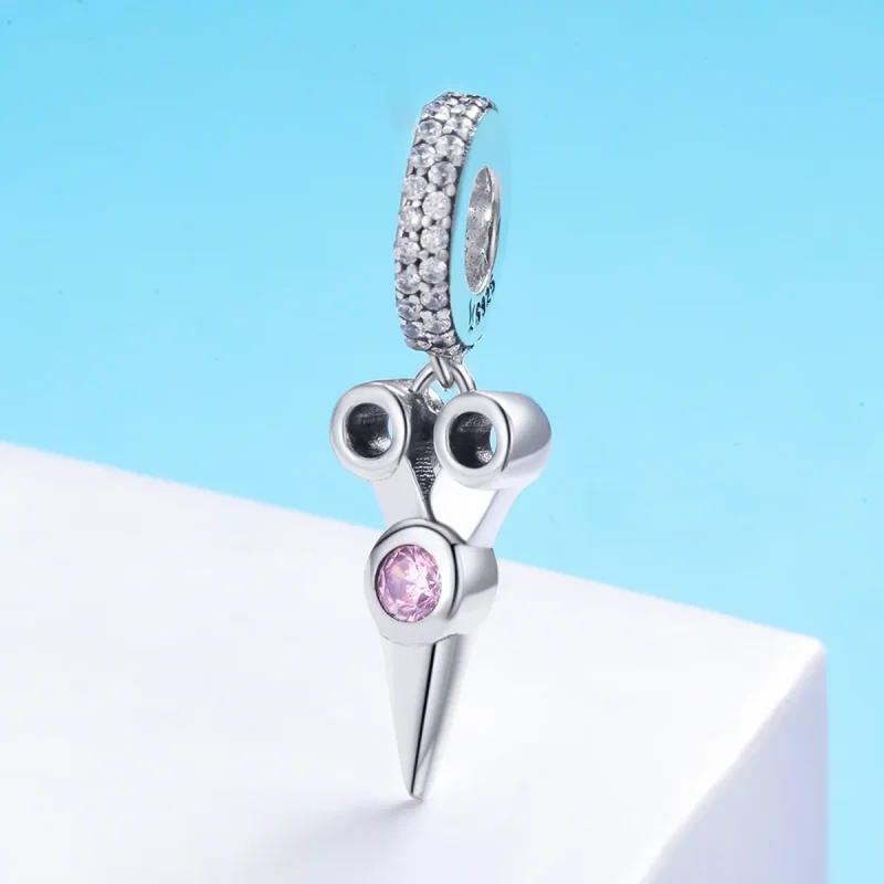 (image for) Pandora Style Silver Small Hair Stylist Scissors Dangle - SCC656 - View 3