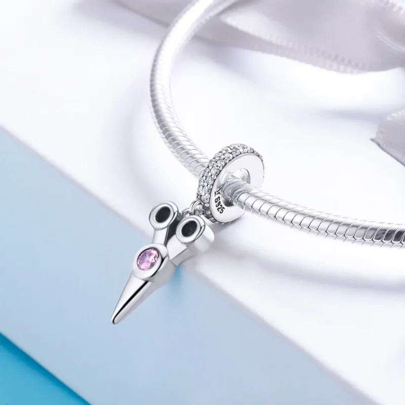 (image for) Pandora Style Silver Small Hair Stylist Scissors Dangle - SCC656 - View 4
