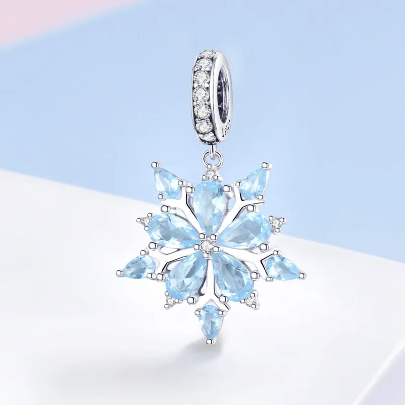 (image for) Pandora Style Silver Snowflakes Dangle - SCC940 - View 2