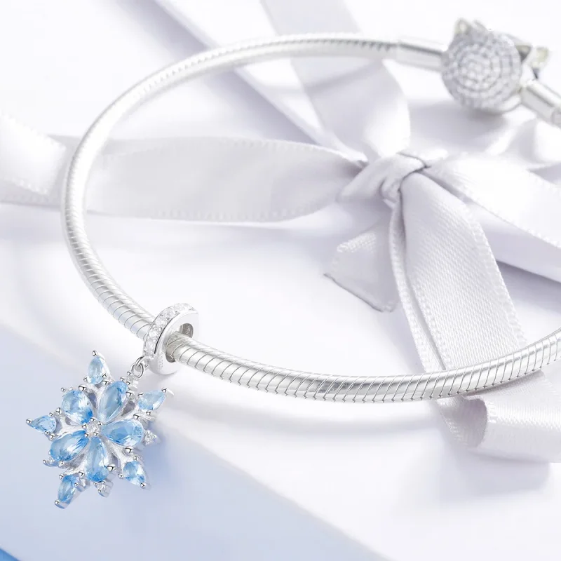 (image for) Pandora Style Silver Snowflakes Dangle - SCC940 - View 3