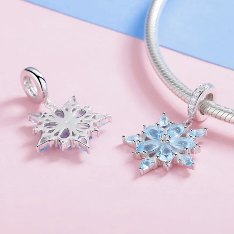 (image for) Pandora Style Silver Snowflakes Dangle - SCC940 - View 4