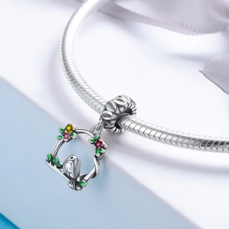 (image for) Pandora Style Silver Spring Bird Dangle - SCC645 - View 7