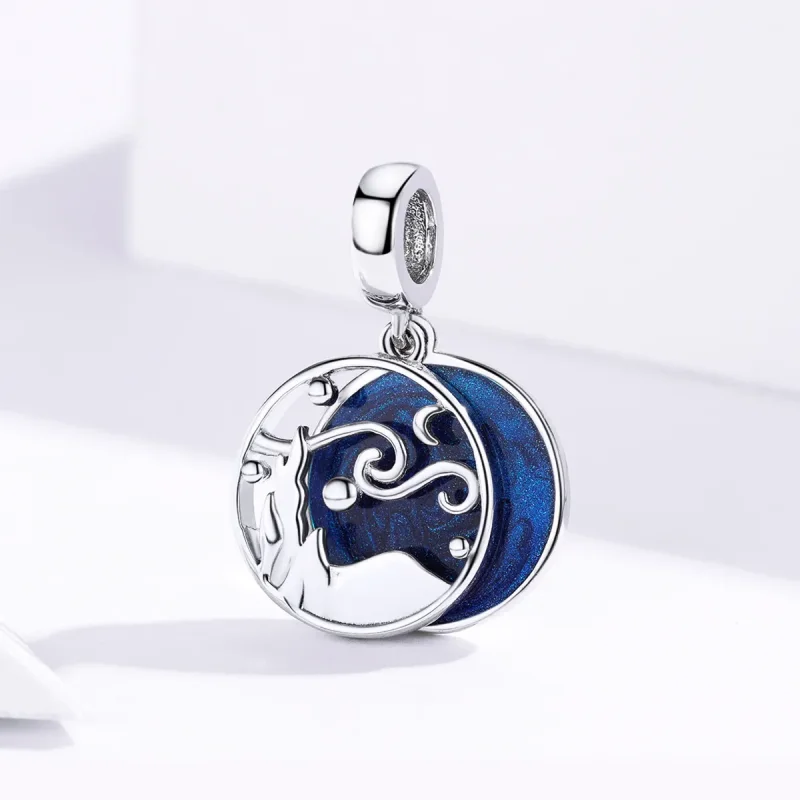 (image for) Pandora Style Silver Starry Sky Dangle - SCC1389 - View 2
