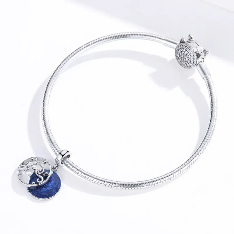 (image for) Pandora Style Silver Starry Sky Dangle - SCC1389 - View 4