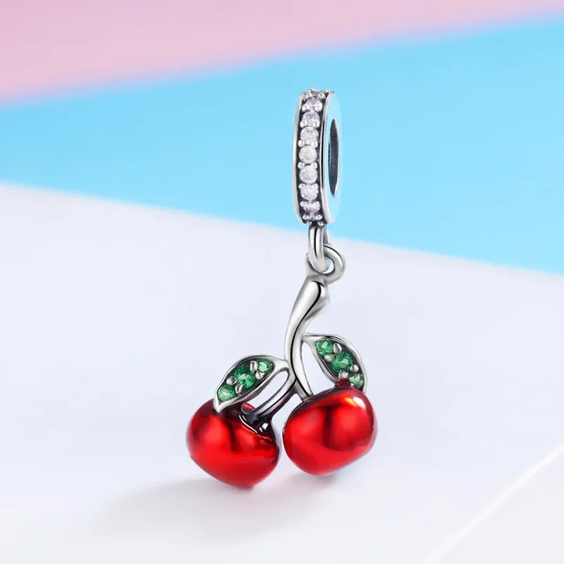 (image for) Pandora Style Silver Summer Cherries Dangle - SCC784 - View 2