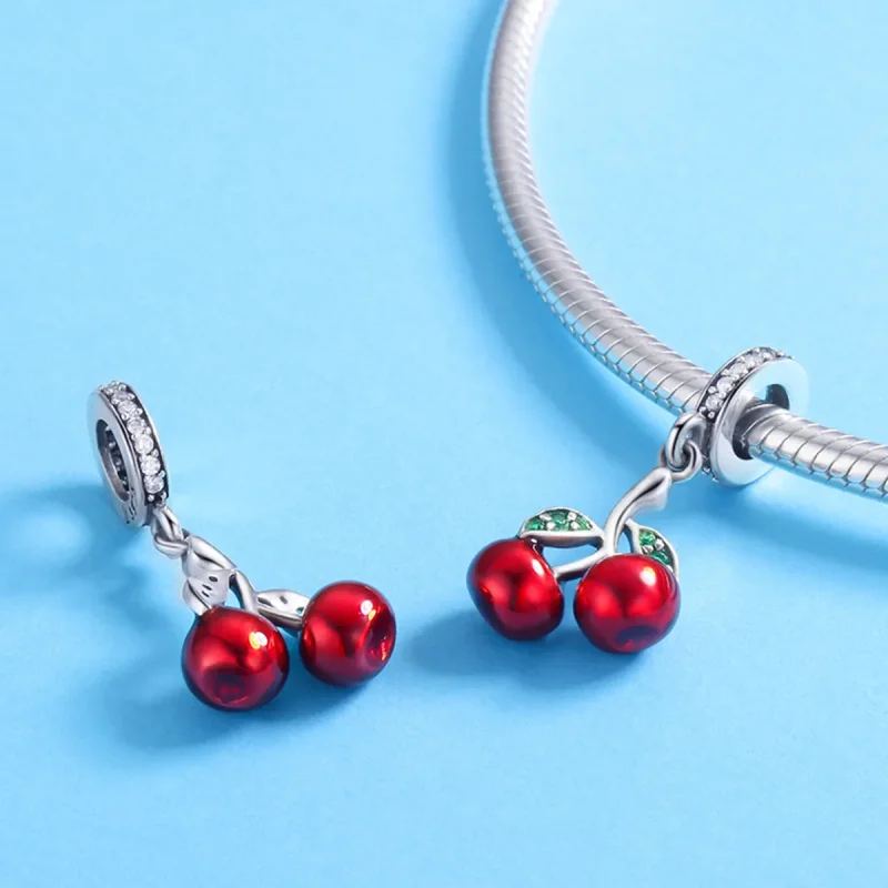 (image for) Pandora Style Silver Summer Cherries Dangle - SCC784 - View 4