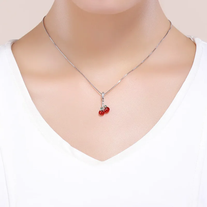 (image for) Pandora Style Silver Summer Cherries Dangle - SCC784 - View 5