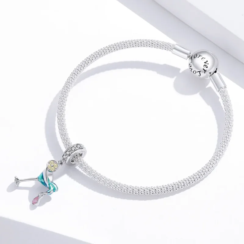 (image for) Pandora Style Silver Summer Cocktail Dangle - BSC262 - View 3