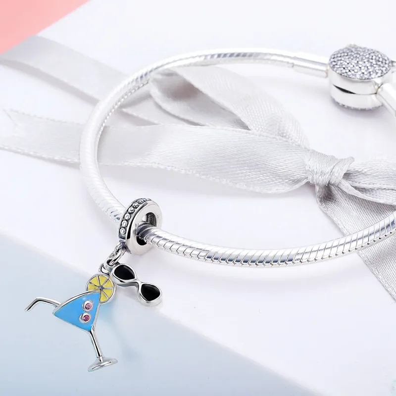 (image for) Pandora Style Silver Summer Cold Drinks Dangle - SCC698 - View 2