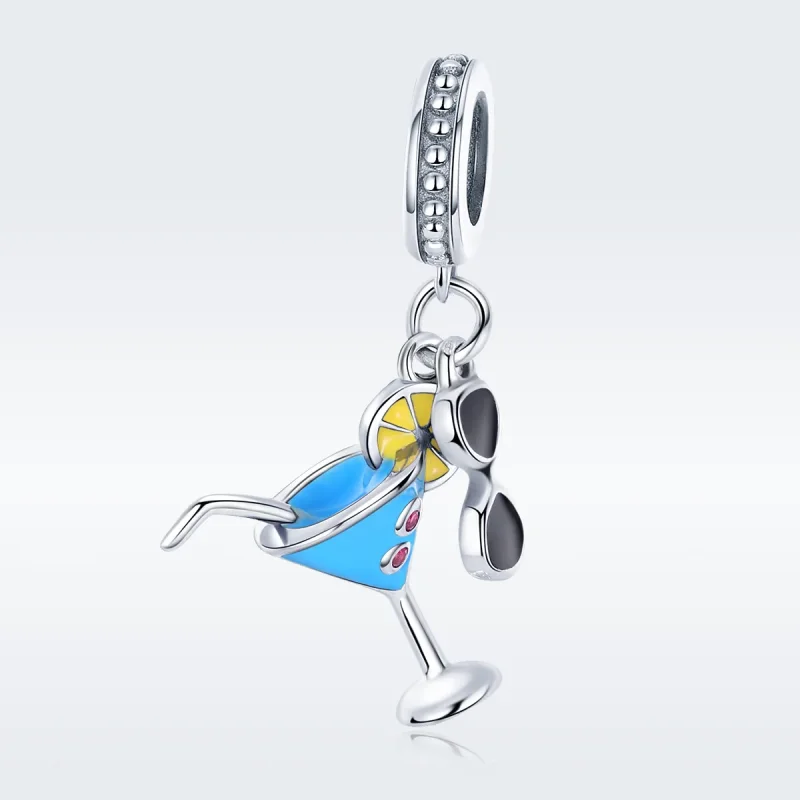 (image for) Pandora Style Silver Summer Cold Drinks Dangle - SCC698 - View 3