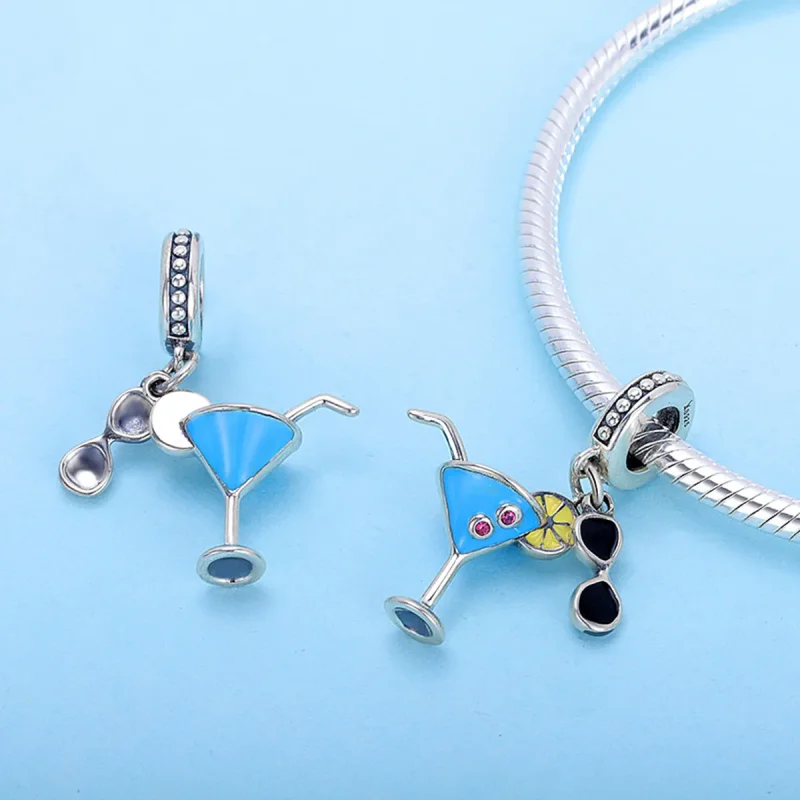 (image for) Pandora Style Silver Summer Cold Drinks Dangle - SCC698 - View 4