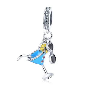 (image for) Pandora Style Silver Summer Cold Drinks Dangle - SCC698