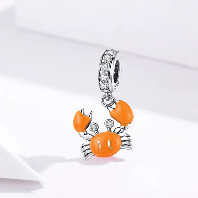 (image for) Pandora Style Silver Summer Crab Dangle - BSC076 - View 2